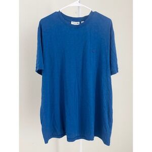 Lacoste Mens Regular Fit Slub Knit T-Shirt Blue XXL Logo Minimalist Casual Shirt
